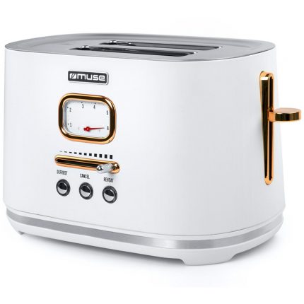MUSE Tostadora Eléctrica MS-130 W, 1000 W, 2 Ranuras, Blanco