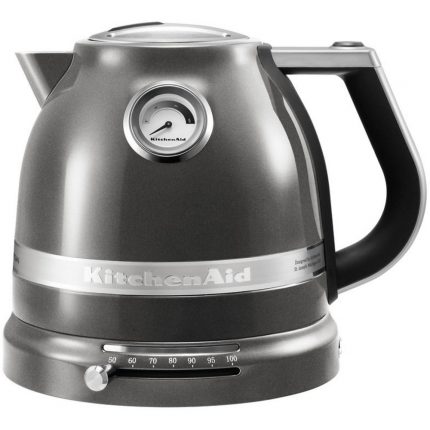 KitchenAid Hervidor Eléctrico 5KEK1522EMS, 1.5 L, 2400 W, Diseño Clásico, Color Gris